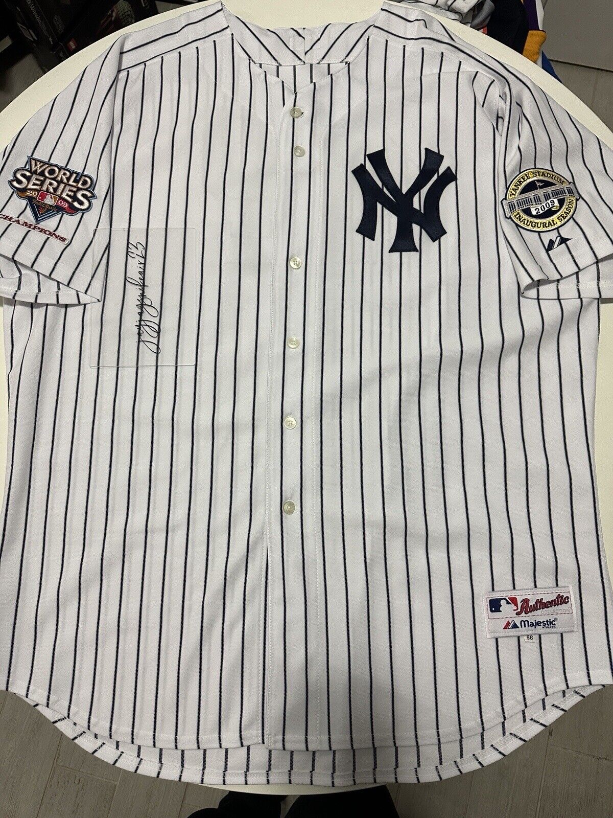 2009 Majestic New York Yankees Mariano Rivera Jersey Sz 56 (3XL) World Series