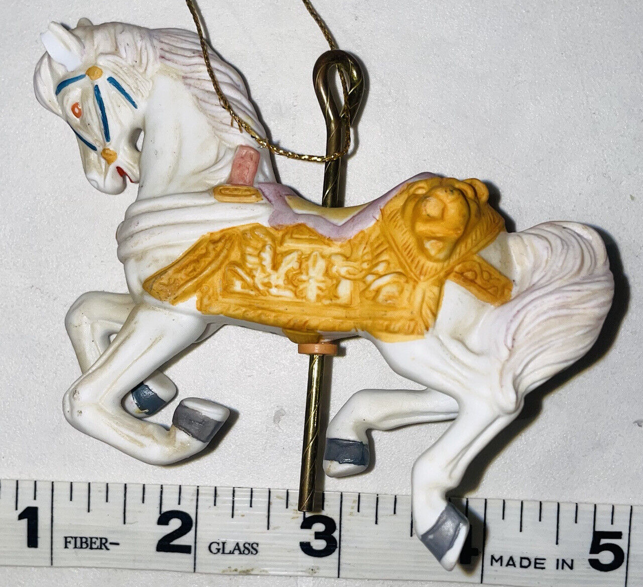 Willits Design 1988 Carousel Horse Porcelain Brass Tiger Saddle Vintage