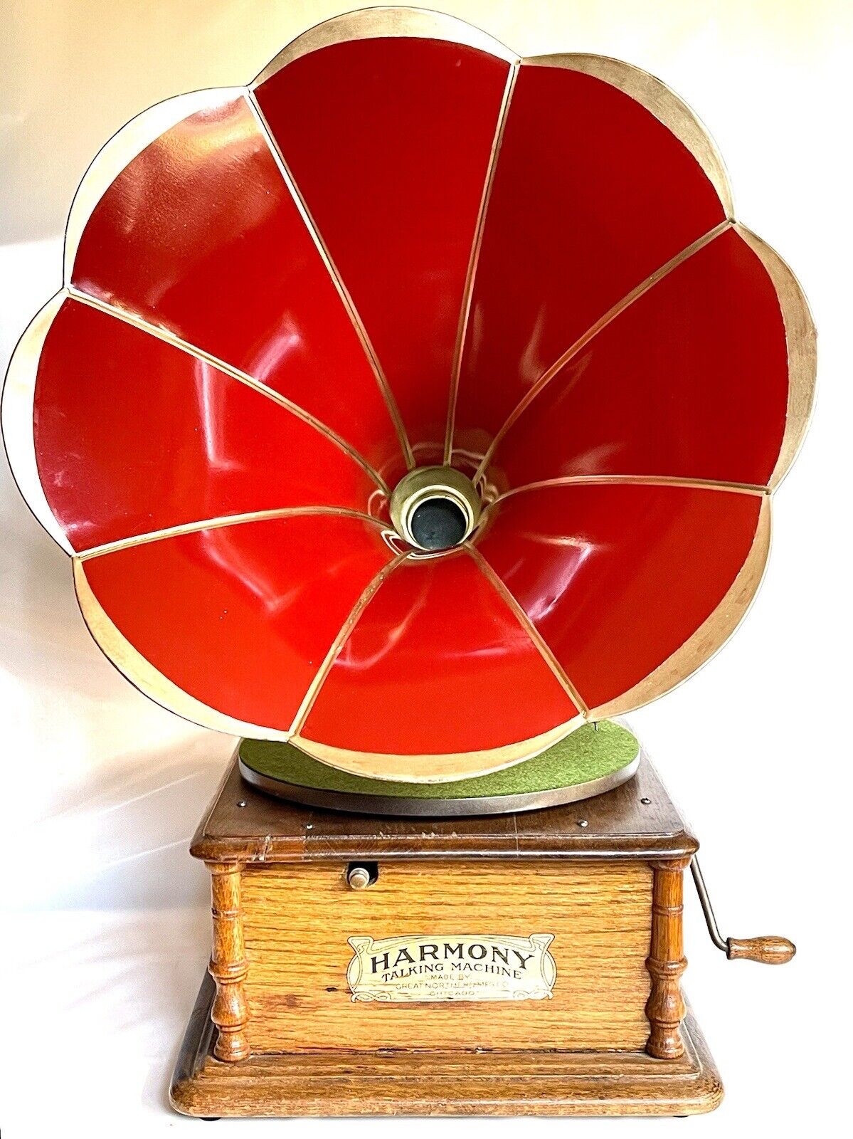 Antique HARMONY TALKING MACHINE Pat.1901 Phonograph GRAPHOPHONE RESTORED RECORDS