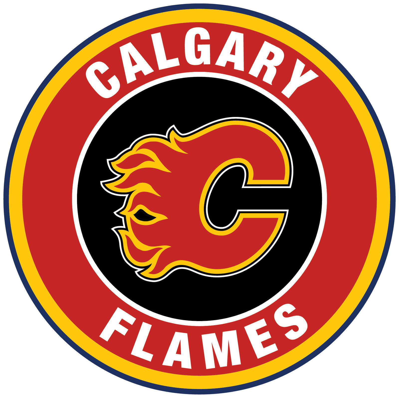 Calgary Flames Circle Sticker / Vinyl Decal 10 Sizes TRACKING