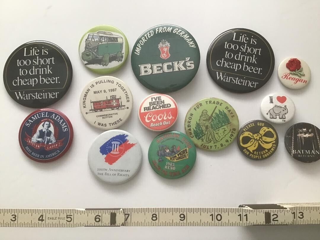 LOT OF PIN-BACK AD BUTTONS