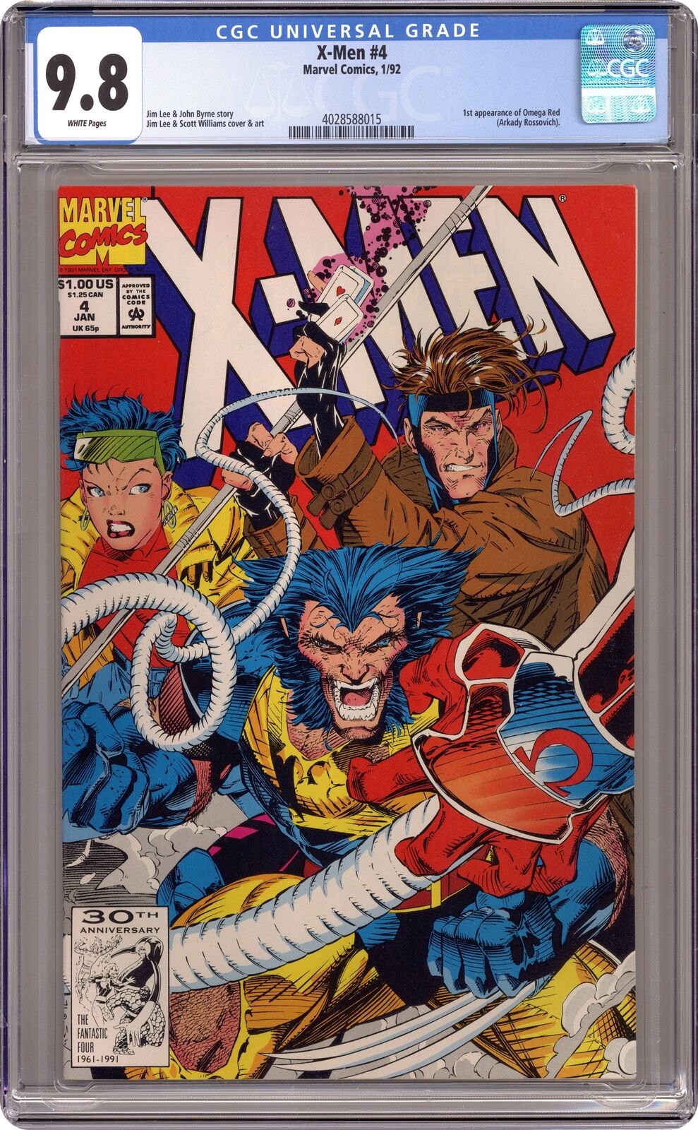 X-Men #4D CGC 9.8 1992 4028588015 1st app. Omega Red