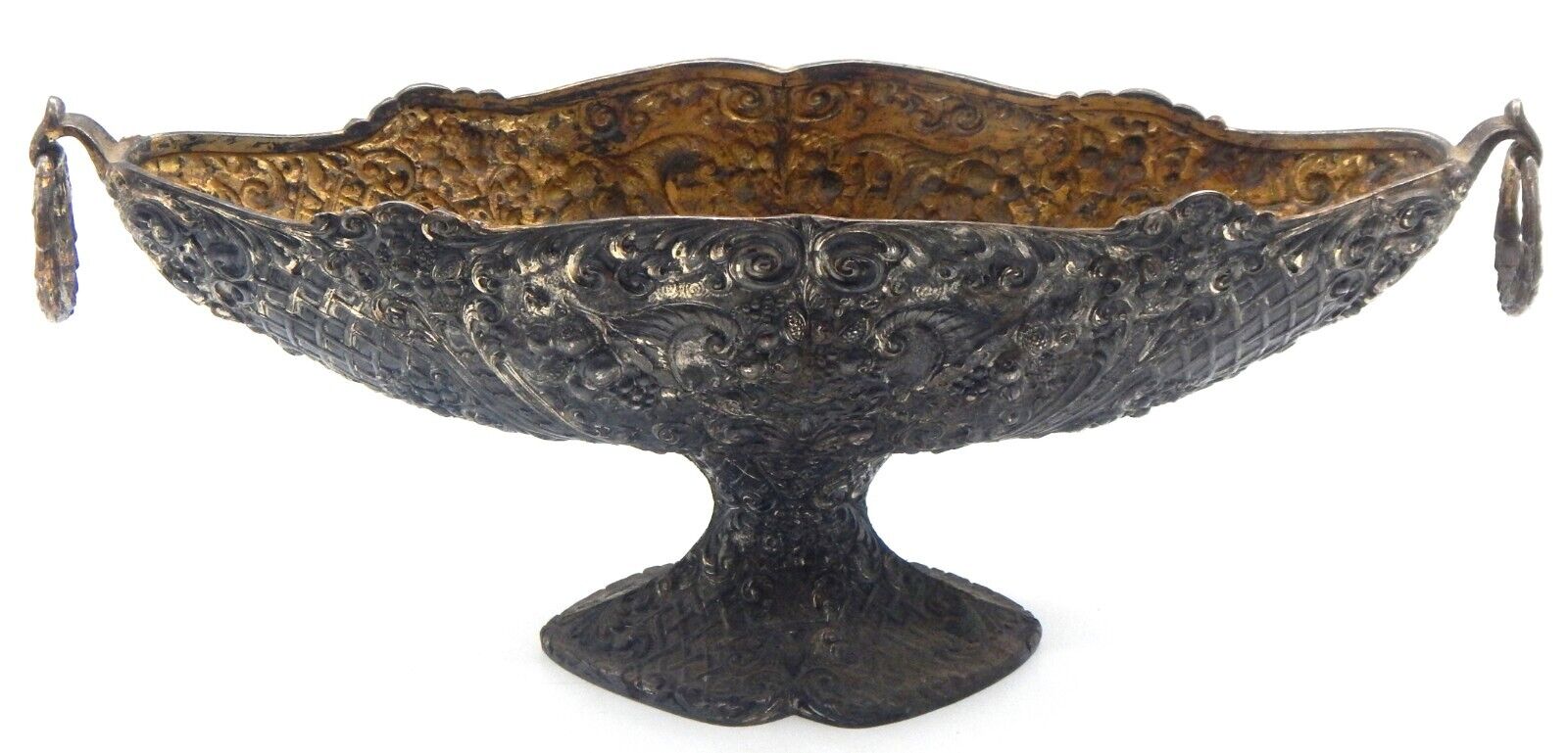 Barbour Repousse Vintage Ornate International Co Silver 3391 Pedestal Bowl
