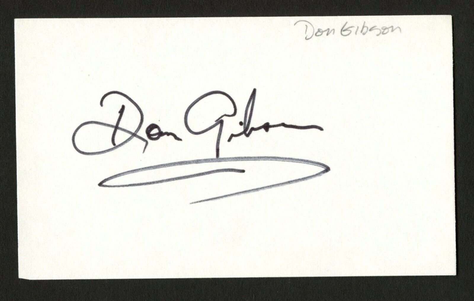 Don Gibson d.2003 signed autograph auto 3x5 card I Can't Stop Loving You C189