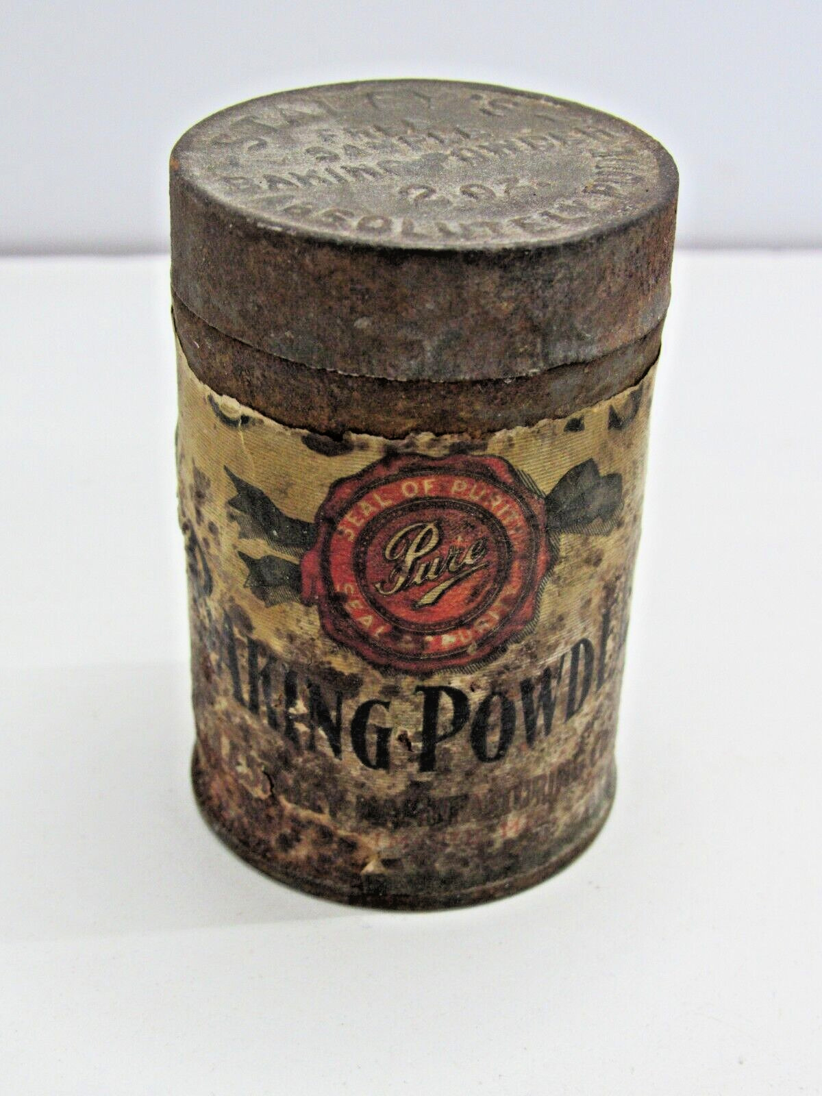 Rare Vintage Staley’s Baking Powder Free Sample Tin Can 2 oz Paper Label #AQ -8