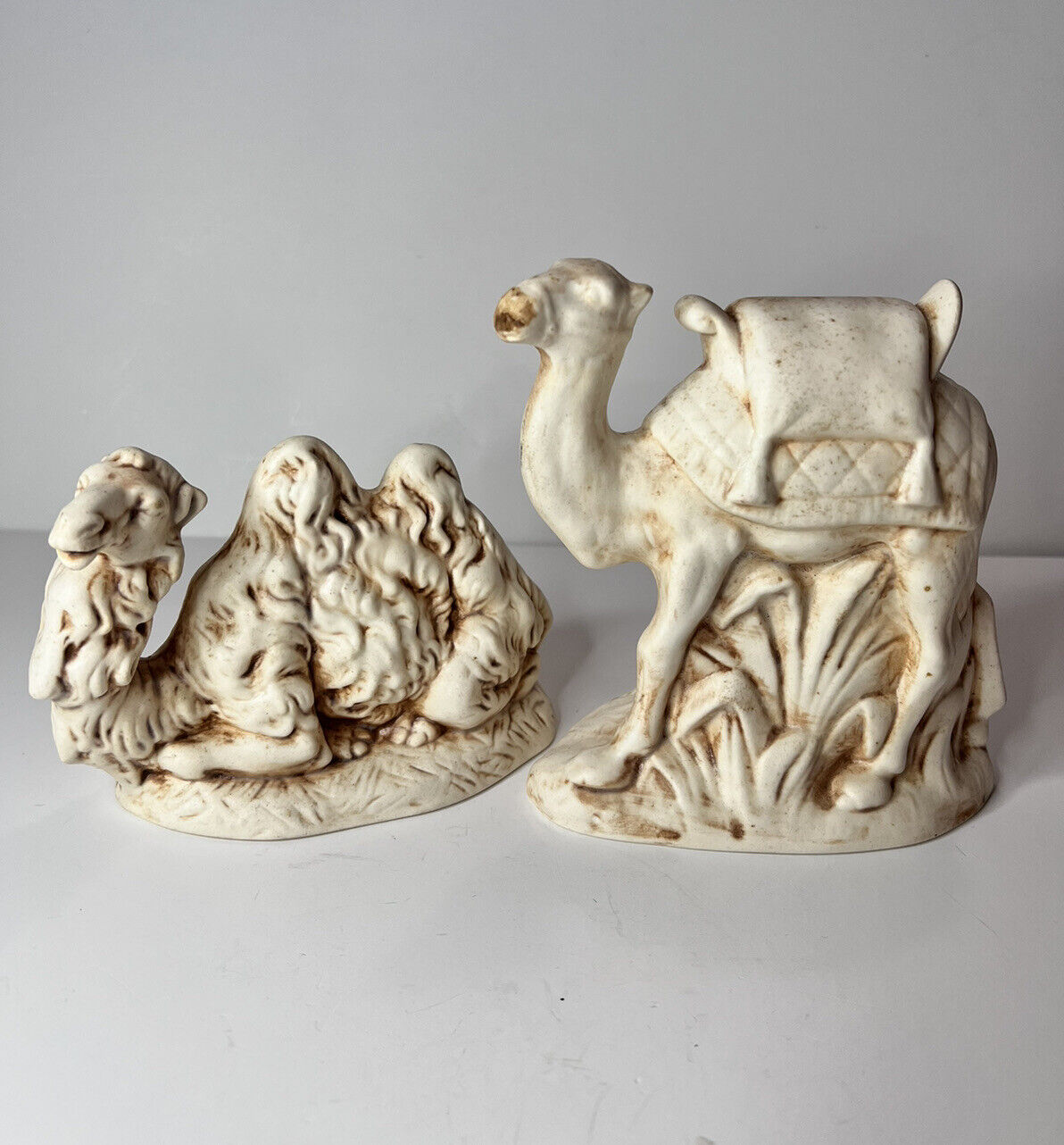 VTG 2 Holland & Atlantic MOLD Ceramic Camels Nativity Cream Ivory Glazed