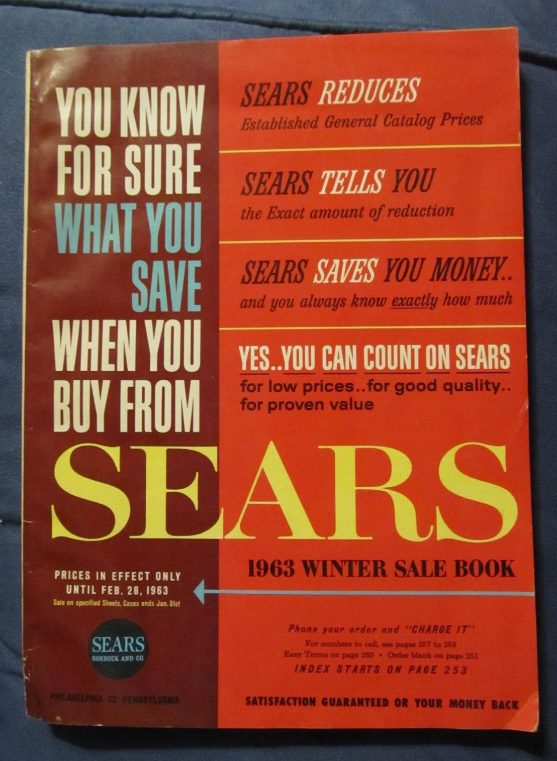 Vintage 1963 SEARS Roebuck WINTER Sale CATALOG Book 357 Pages, Philadelphia