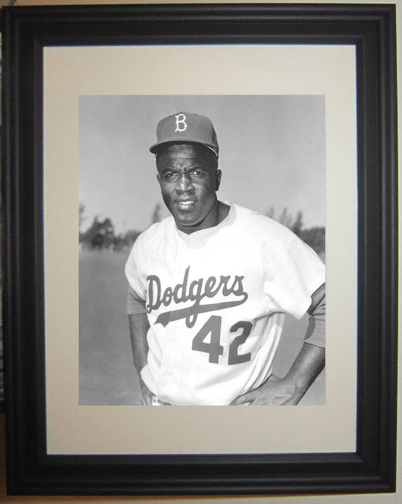 Jackie Robinson Baseball Brooklyn Dodgers Framed Photo Picture Photograph a
