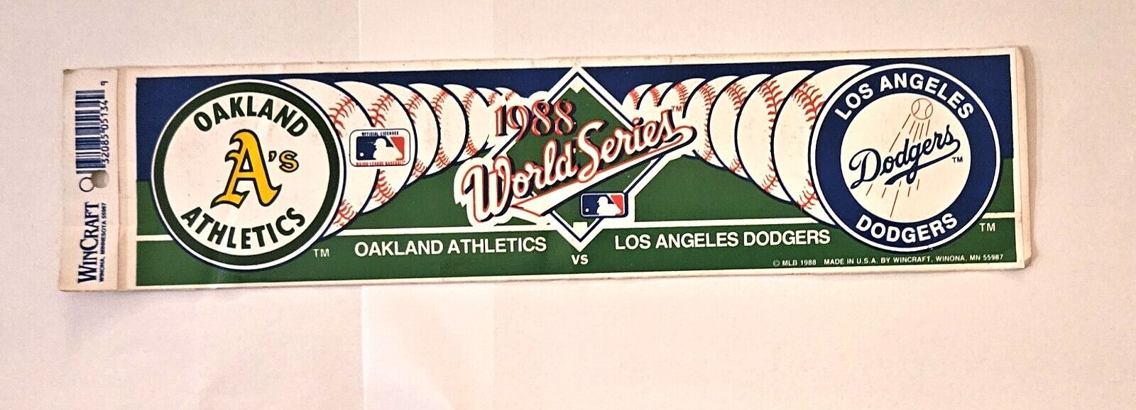 1988 World Series Bumper sticker (unused)Los Angeles Dodgers vs. Oakland A\'s