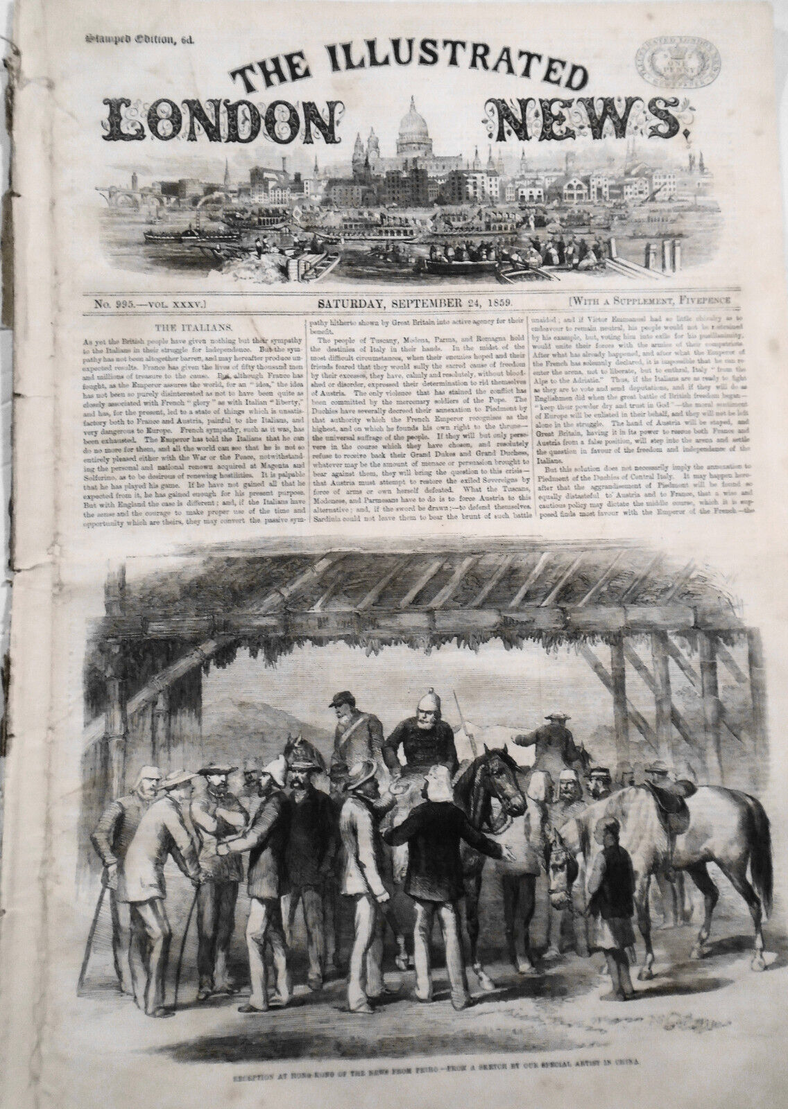 Illustrated London News, 9/24/1859 - Attack on Chinese fortifications at Peiho