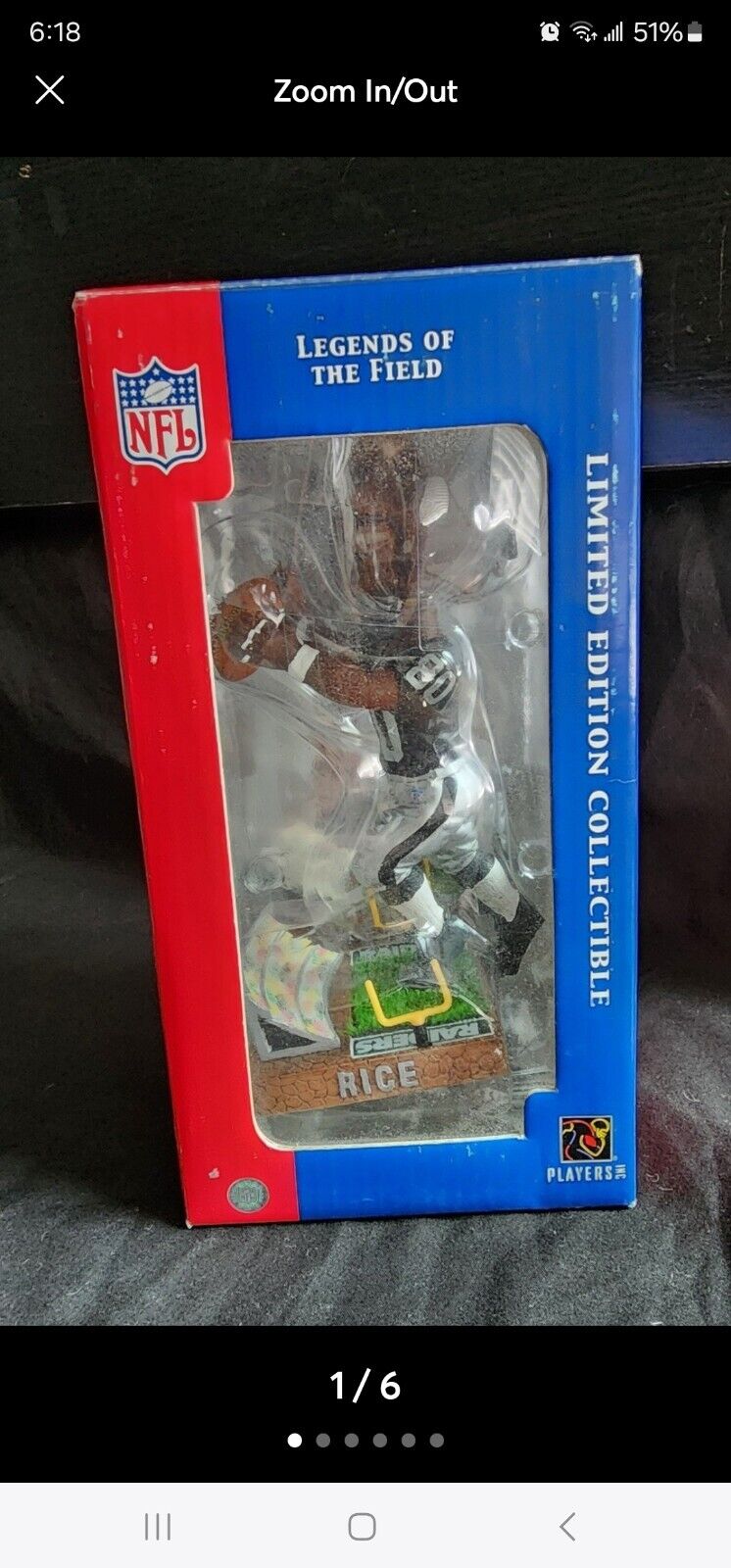 Jerry Rice Limited Edition Legends Of The Field Bobblehead