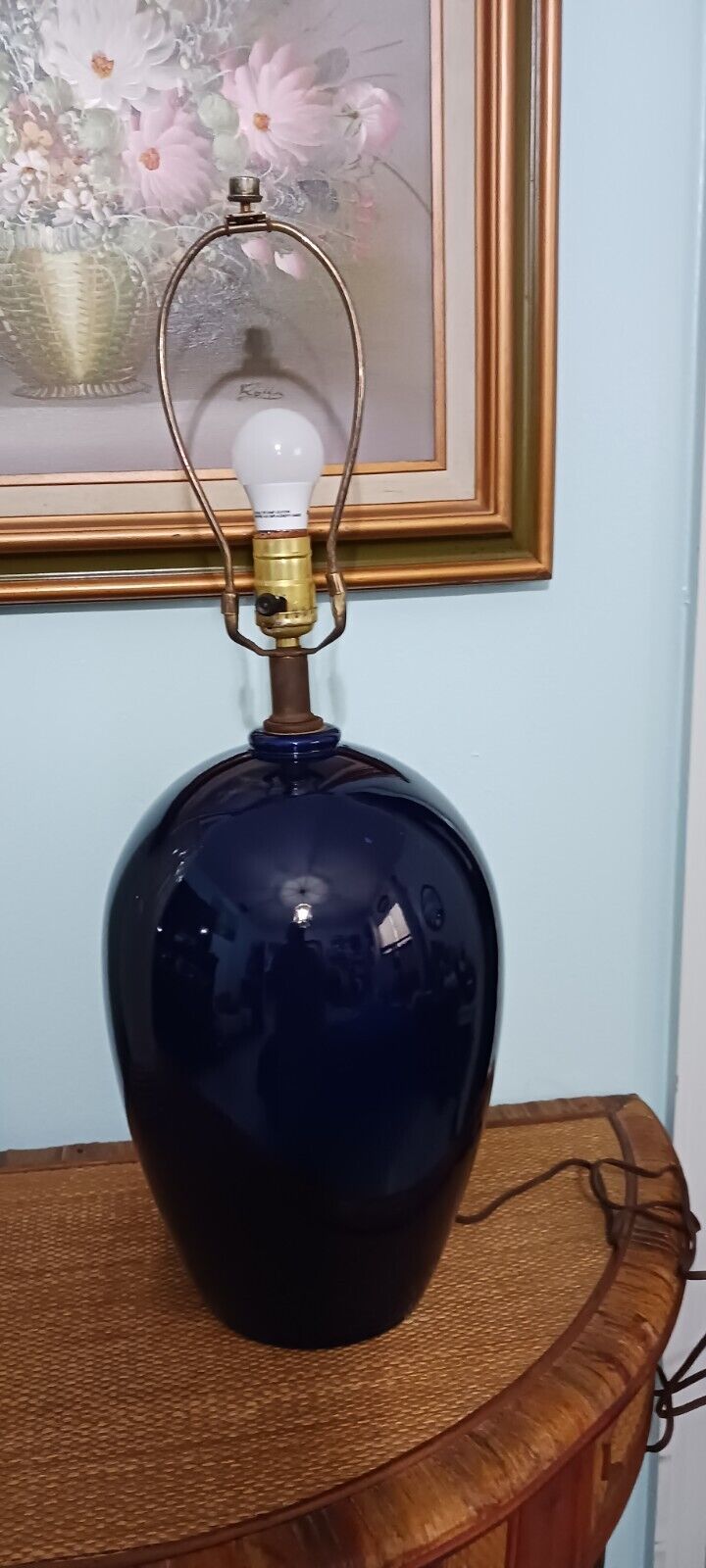  Vintage Mid Century Royal Haeger Cobalt Blue Color Ceramic Lamp