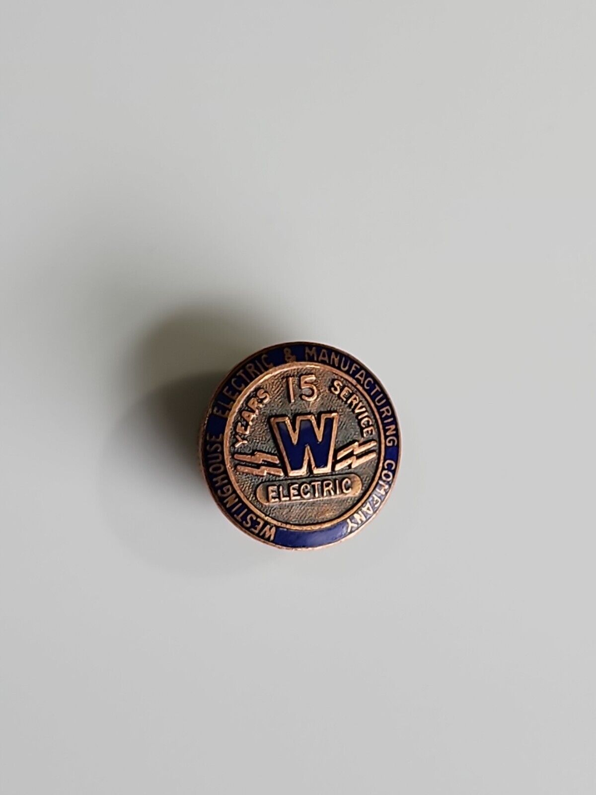 Westinghouse Electric 15 Year Employee Service Award Pin Screw-Back Vintage