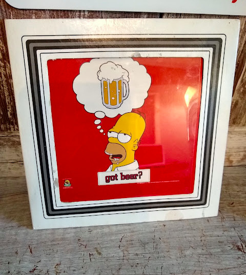 Vintage Homer Simpson 2000 Got Beer Carnival Prize Framed Picture