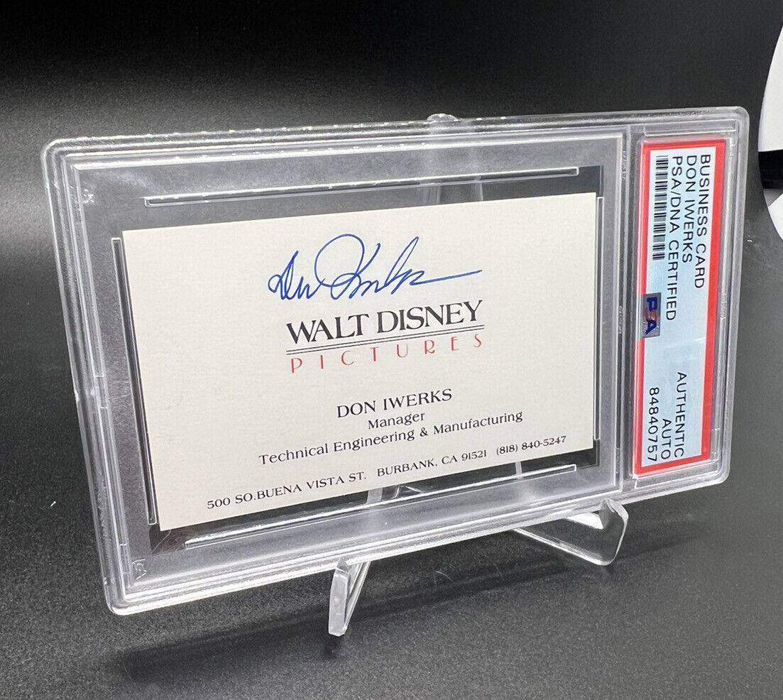 Don Iwerks Walt Disney Executive Icon PSA/DNA Autographed Signed Business Card