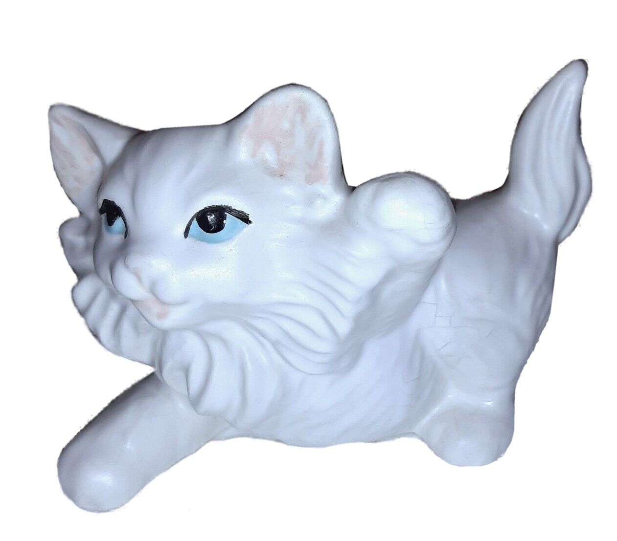 Vintage Persian Kitten Lefton Ceamic Figurine White Cat 4.5 x 6