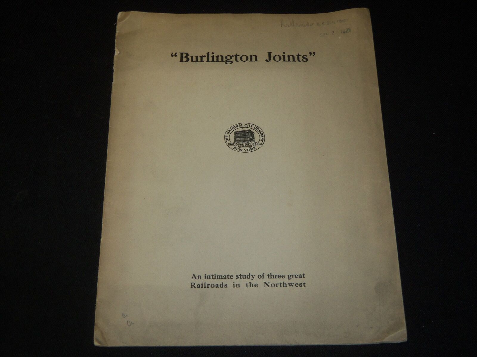 1921 BURLINGTON JOINTS INTIMATE STUDY OF THREE GREAT RAILROADS BOOK - J 5426