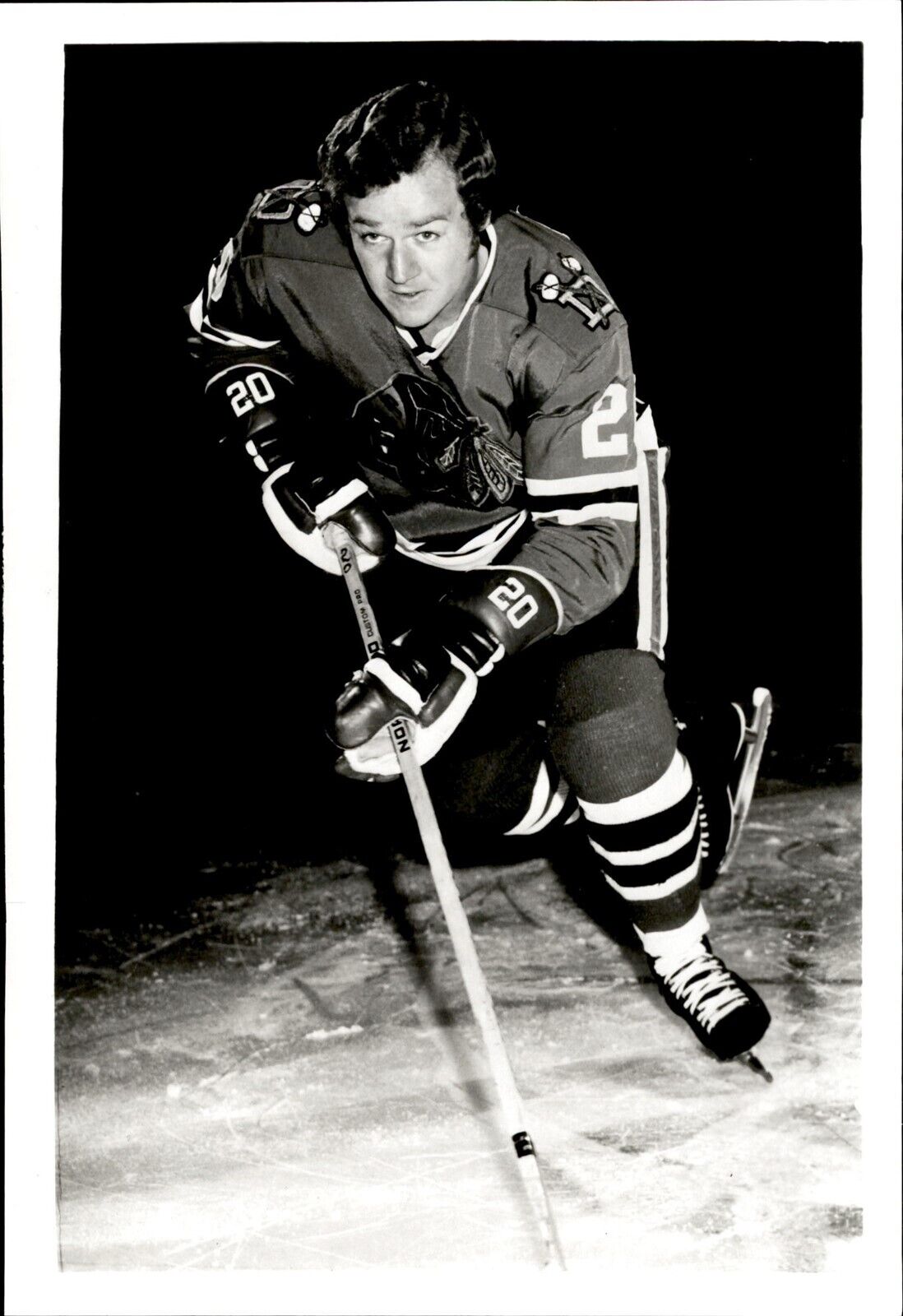 PF31 Original Photo MOE L'ABBE 1972-73 CHICAGO BLACKHAWKS NHL HOCKEY CENTER