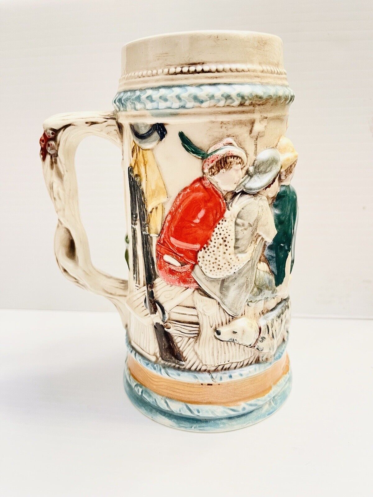VTG German Beer Stein Mug Vintage Handpainted Pottery Ale Cup Edna Spalding