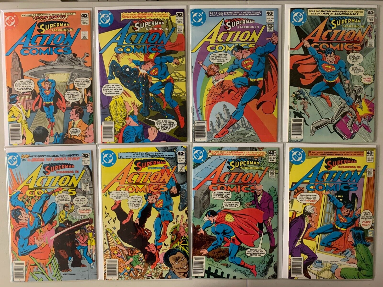Action Comics lot #501-600 42 diff avg 6.0 (1979-88)