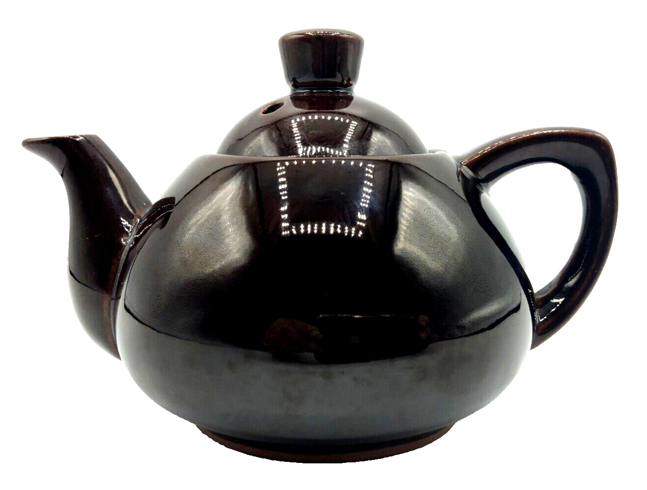 Vintage Teapot Epi Curio Ming Tea Co Hartford Conn No 112 Brown Glaze Farmhouse
