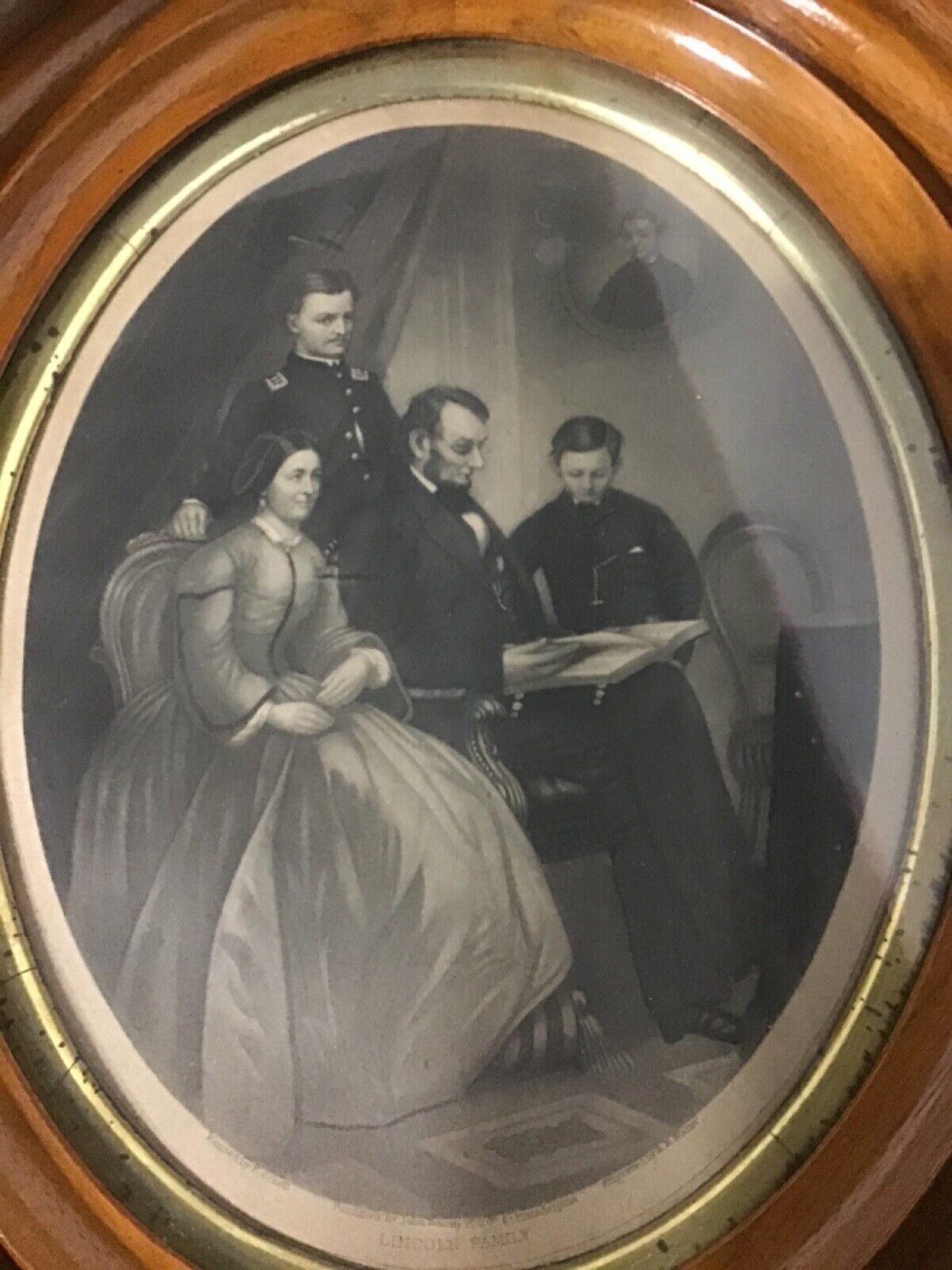 Lincoln Family in Original Beautiful Frame Published by John Dainty 15 S6th St