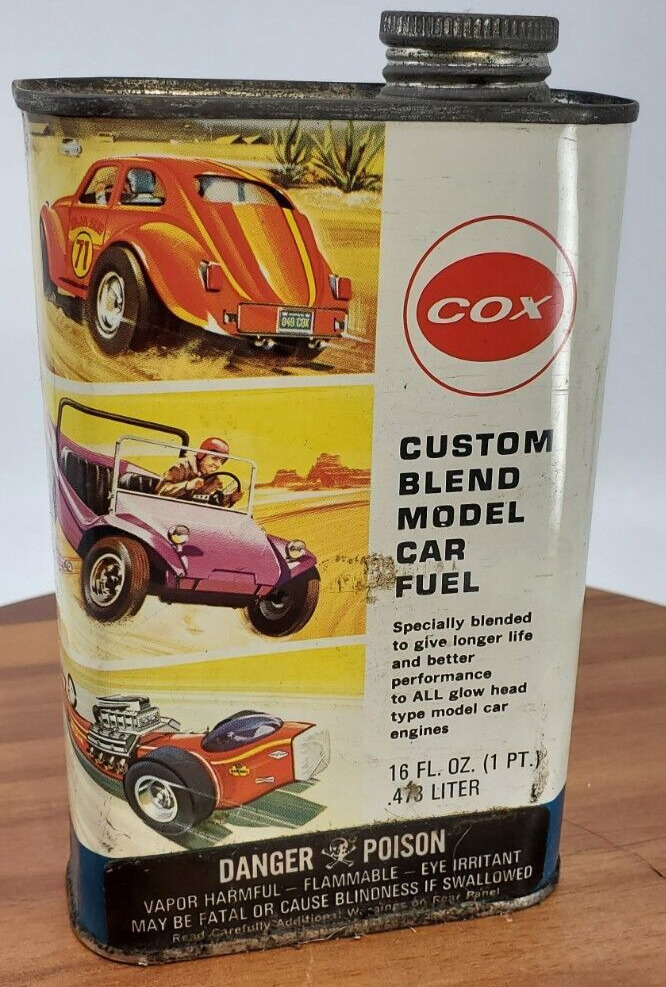 Full Cox Custom Blend Fuel Can For Model Car Racing Fuel Gas & Oil Advertising