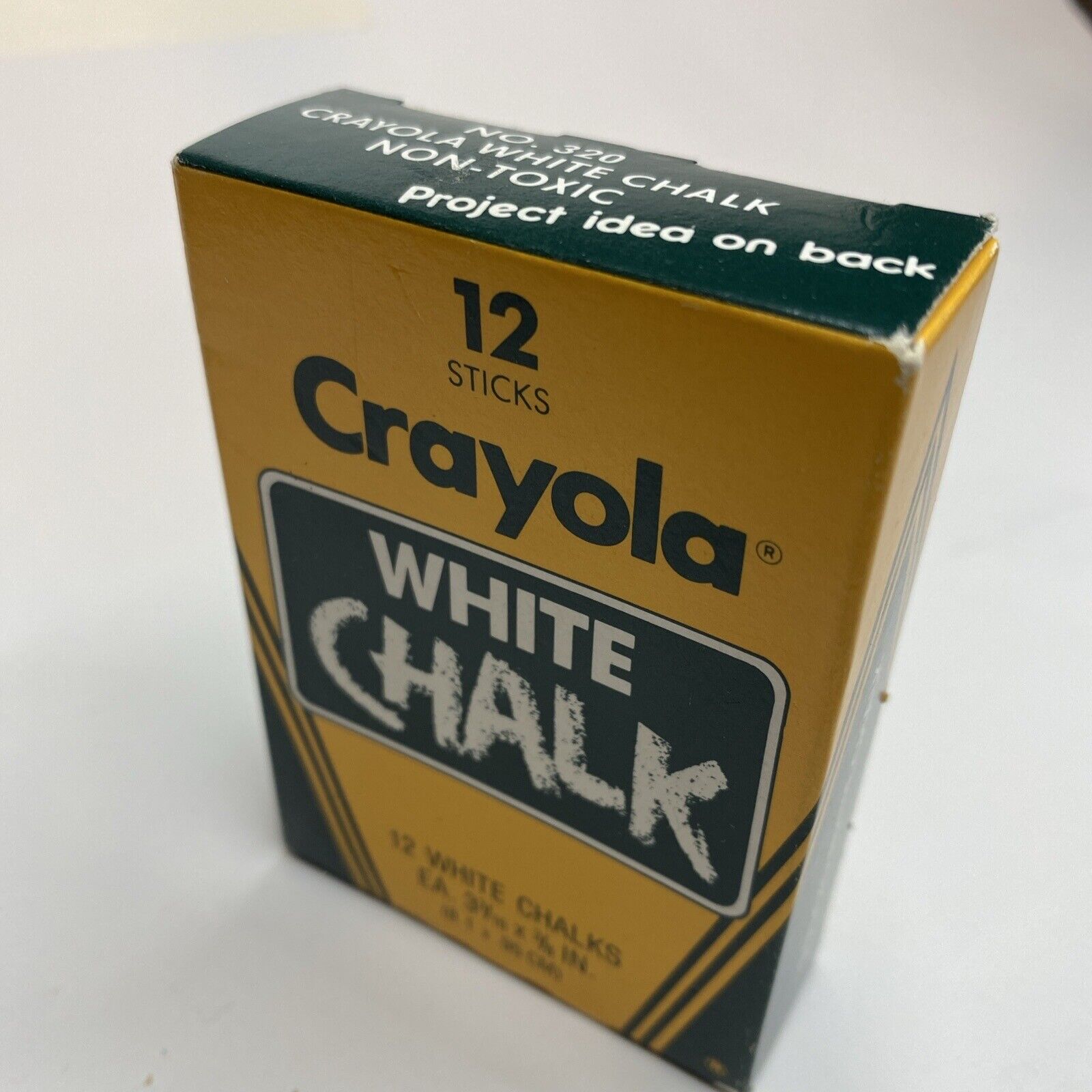 Vtg Crayola White Chalk 1985 Binney & Smith Full Box 12 USA - No. 320