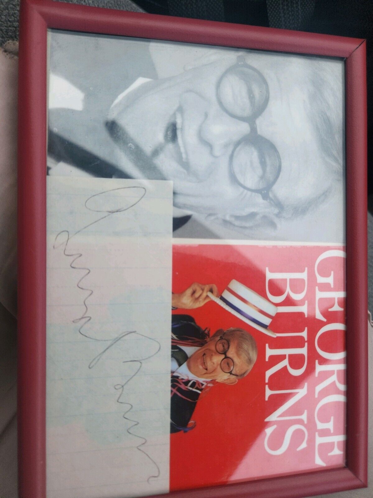 George Burns 5.5x7.5  Photo Framed With Cut Signature With COA