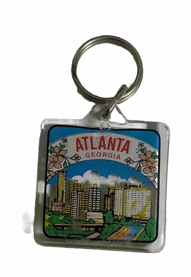 Vintage Atlanta Georgia Plastic Keychain Acrylic