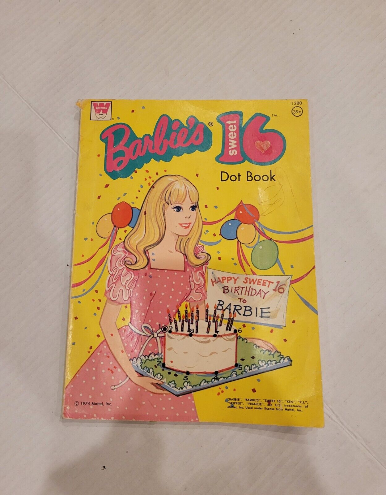 1974 Barbie’s Sweet 16 Dot Book  Vintage Mattel Coloring Book