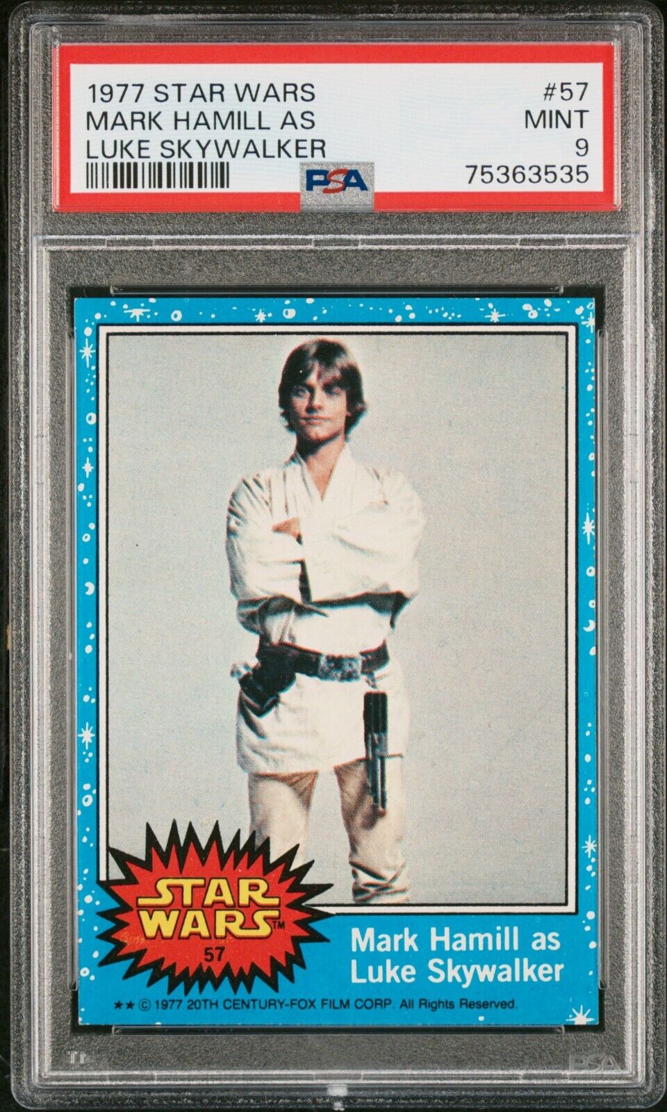 1977 Topps Star Wars #57 MINT PSA 9 Mark Hamill as Luke Skywalker PSA POP 100