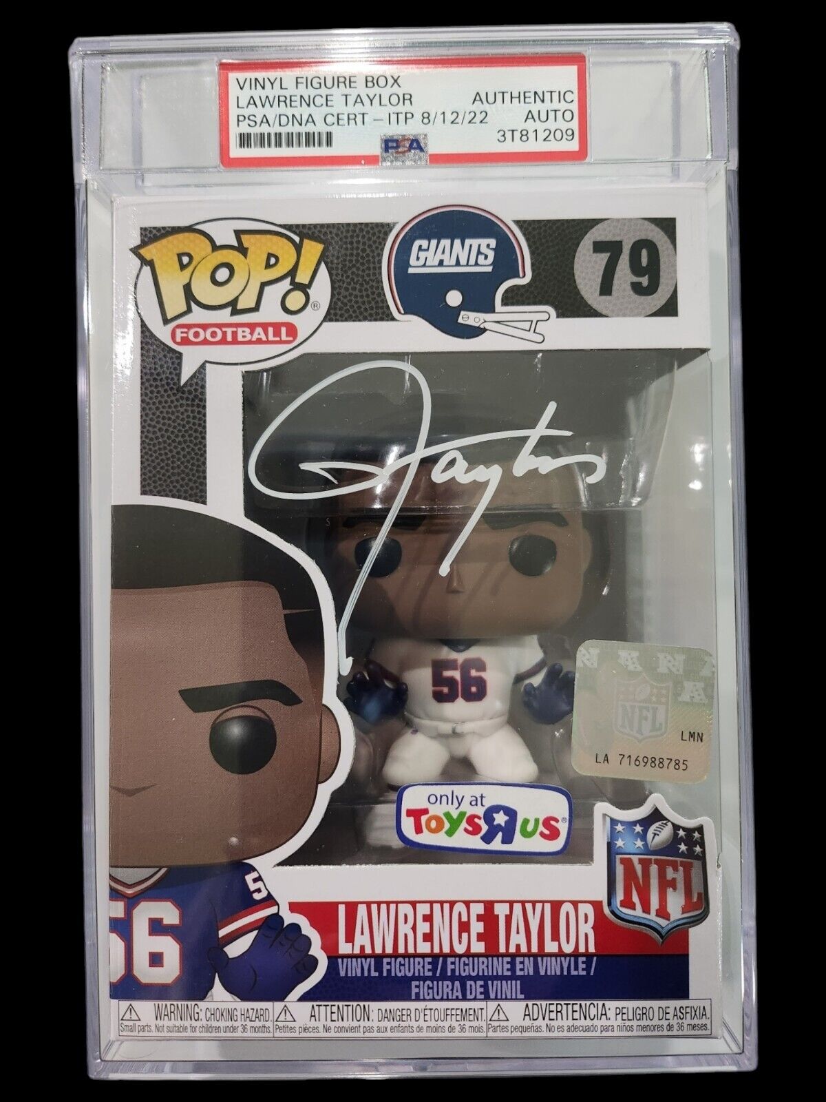 Lawrence Taylor New York Giants NFL Funko Pop #79 Signed PSA Encapsulated NFL 