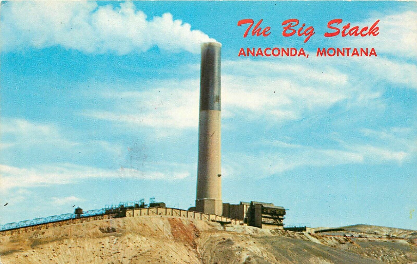 The Big Stack Anaconda MT Montana Mining Smelter Postcard