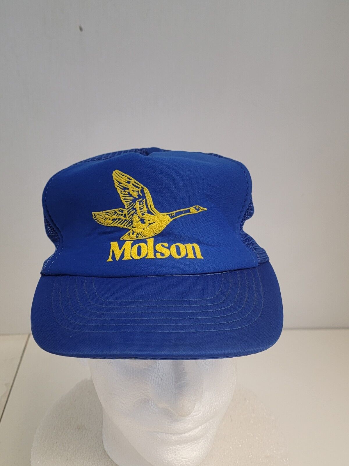 Vtg Molson Cap Canadian Beer Goose Logo Mesh Snap Back Trucker Baseball Dad Hat