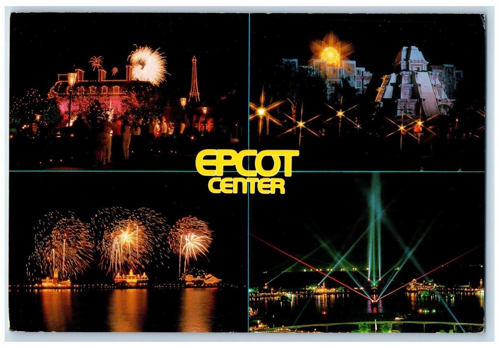 1990 Epcot Center Spectacular Illuminations Multiview Fireworks Laser Postcard