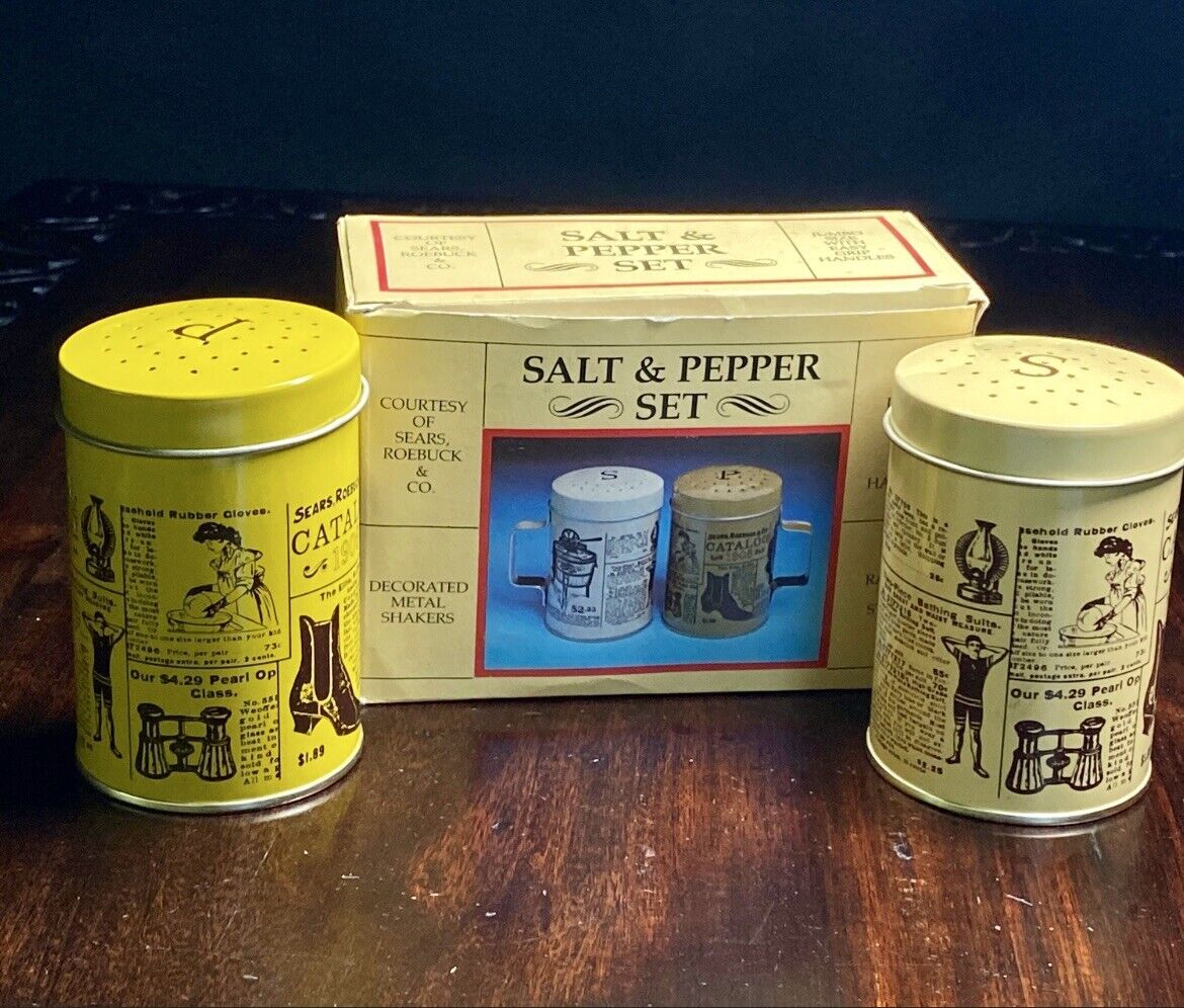 Vintage 1970’s Sears Roebuck & Co. Salt & Pepper Shakers In Original Box