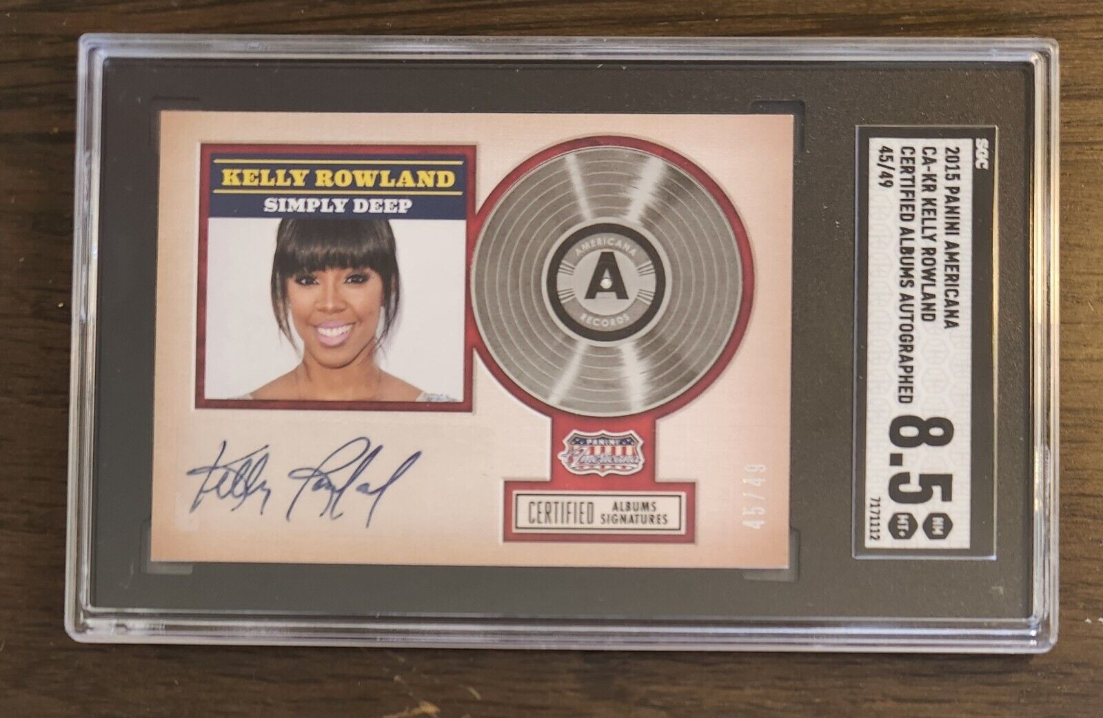 2015 Panini Americana Kelly Rowland Albums Auto #/49 SGC 8.5 Destiny's Child