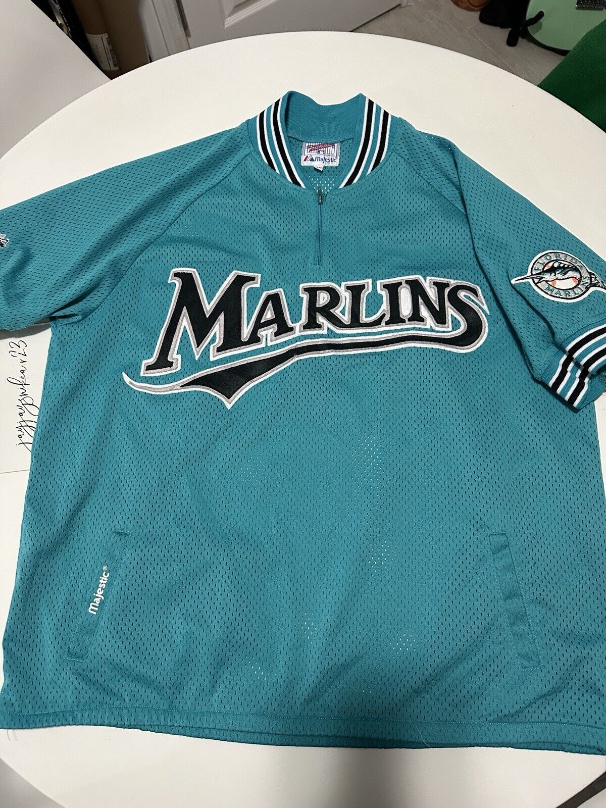Team Issued  Spring Training Florida Miami Marlins Majestic BP top Jersey sz 46