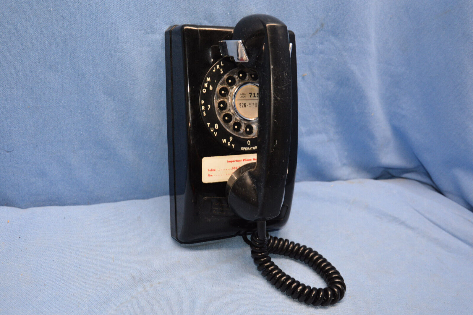 Vintage Stromberg Carlson Black 1553 1553-WK Wall Phone Rotary Untested (A0902)