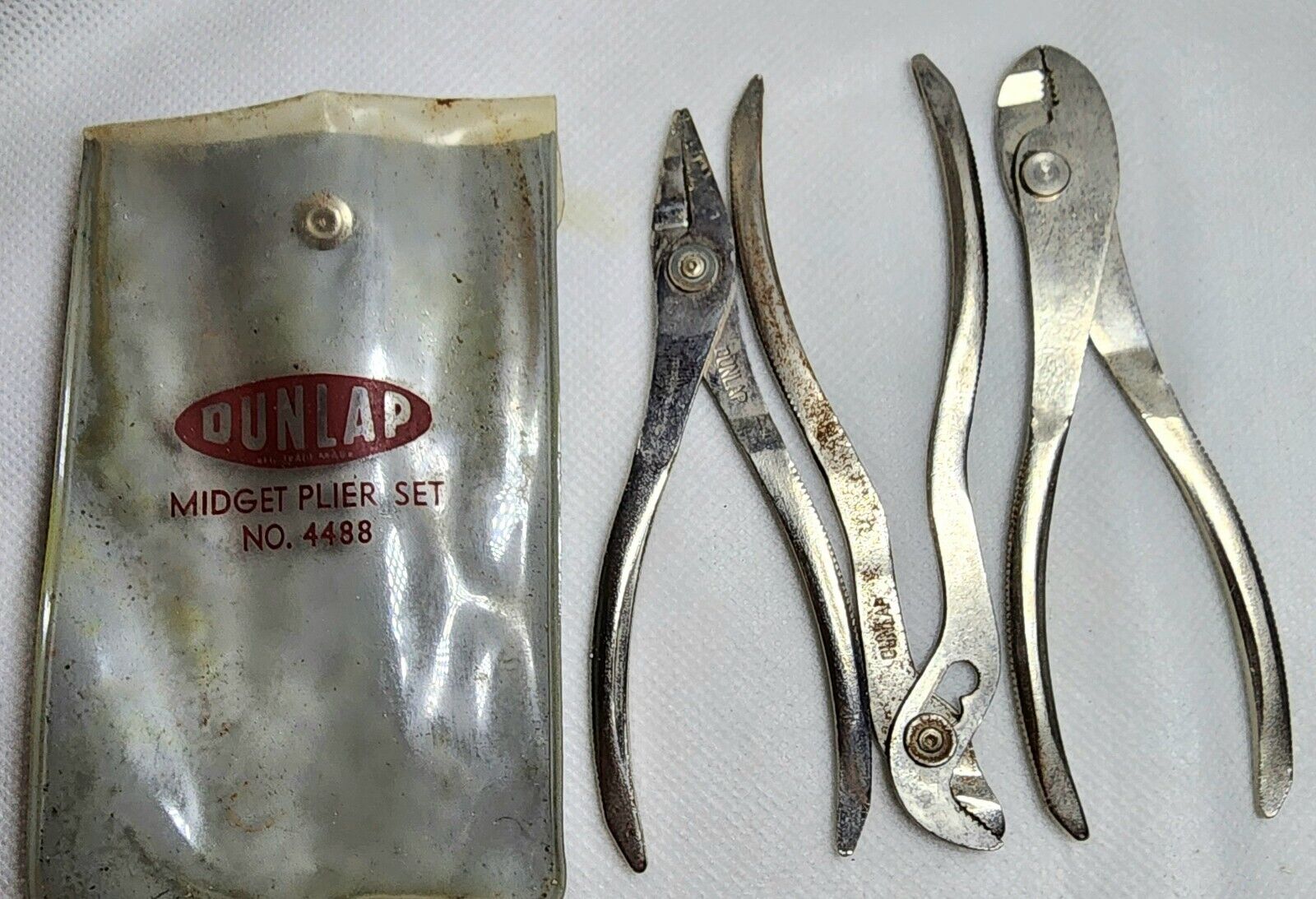 Vintage-Dunlap Tools USA #4488  3 Piece Midget Plier Set Great Condition
