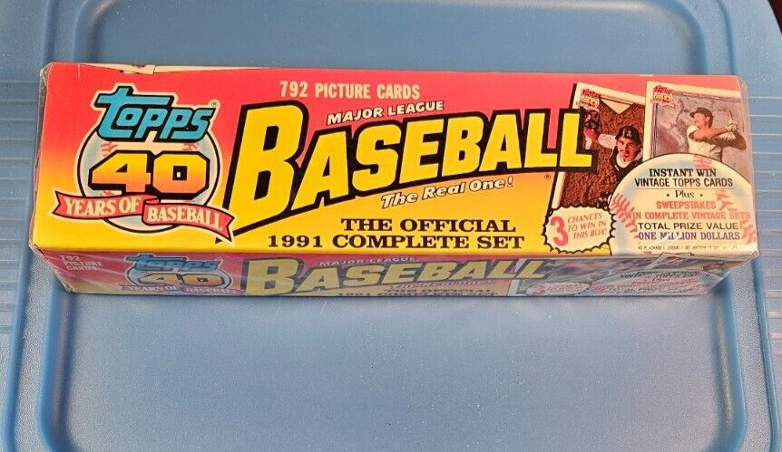 1991 TOPPS BASEBALL TRADING CARDS - SEALED FACTORY BOX - 792 CARDS - HTF -LOOK