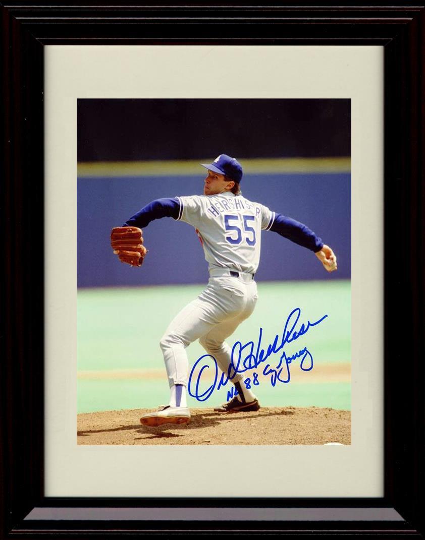 Framed 8x10 Orel Hershiser - Pitch NL 88 Cy Young - Los Angeles Dodgers