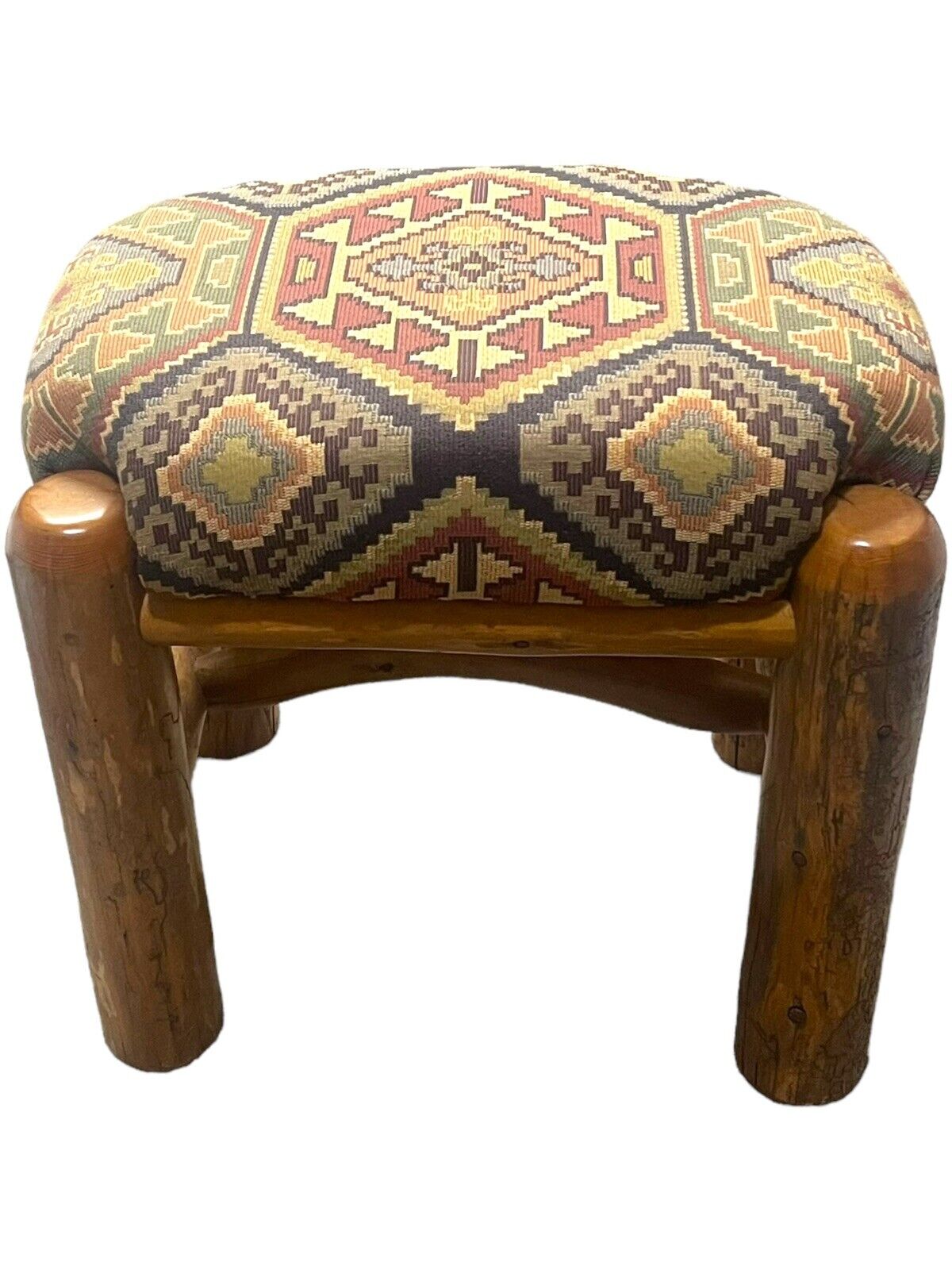 Navajo Woven Tapestry Cushioned Ottoman Bench Chair 21\
