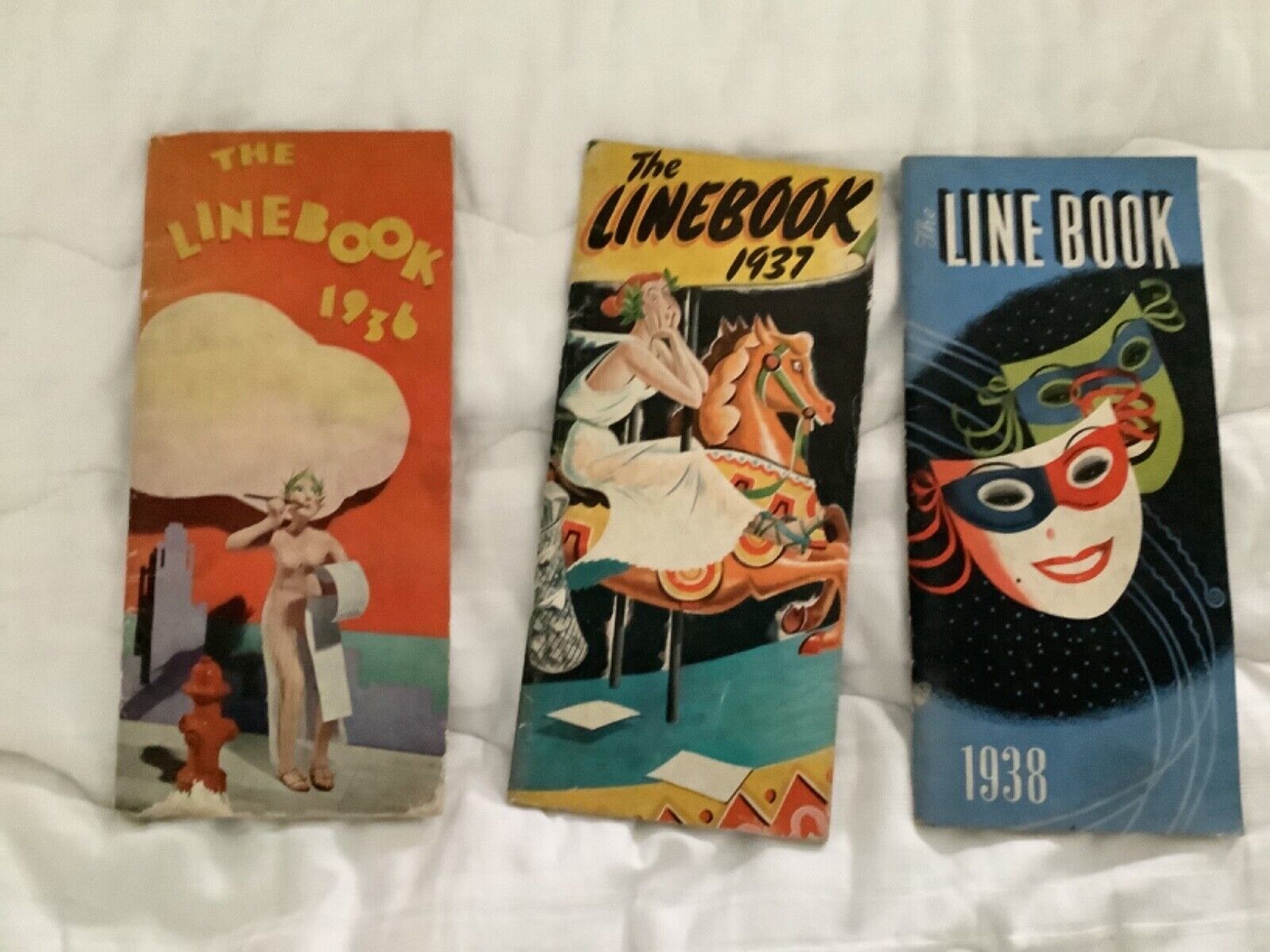 Lot of 3 Vintage The Linebook Chicago Tribune 1936, 1937, 1938