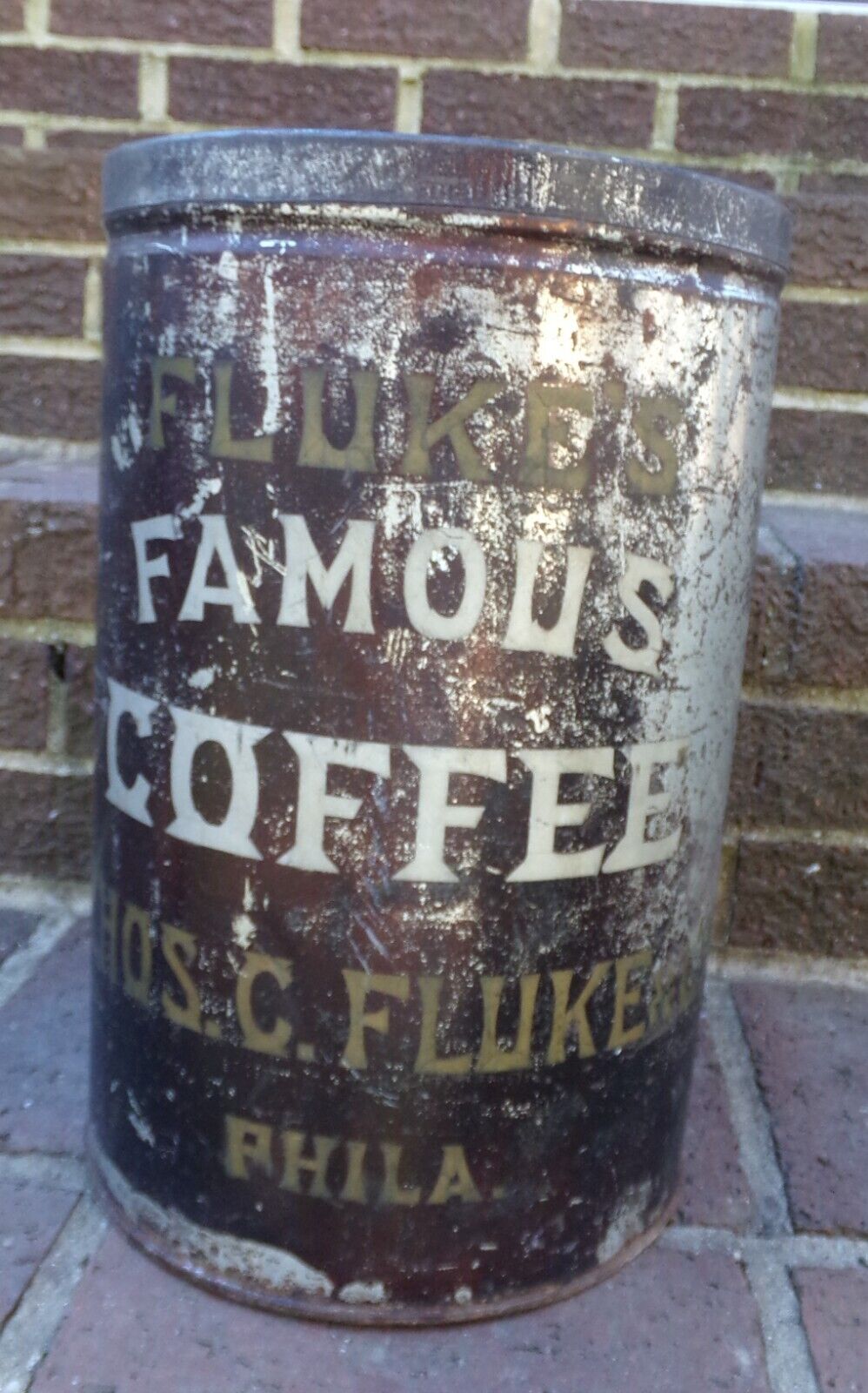 Vintage FLUKE\'S Famous Coffee Advertising Tin THOS. C. FLUKE & CO.  Phila., PA.