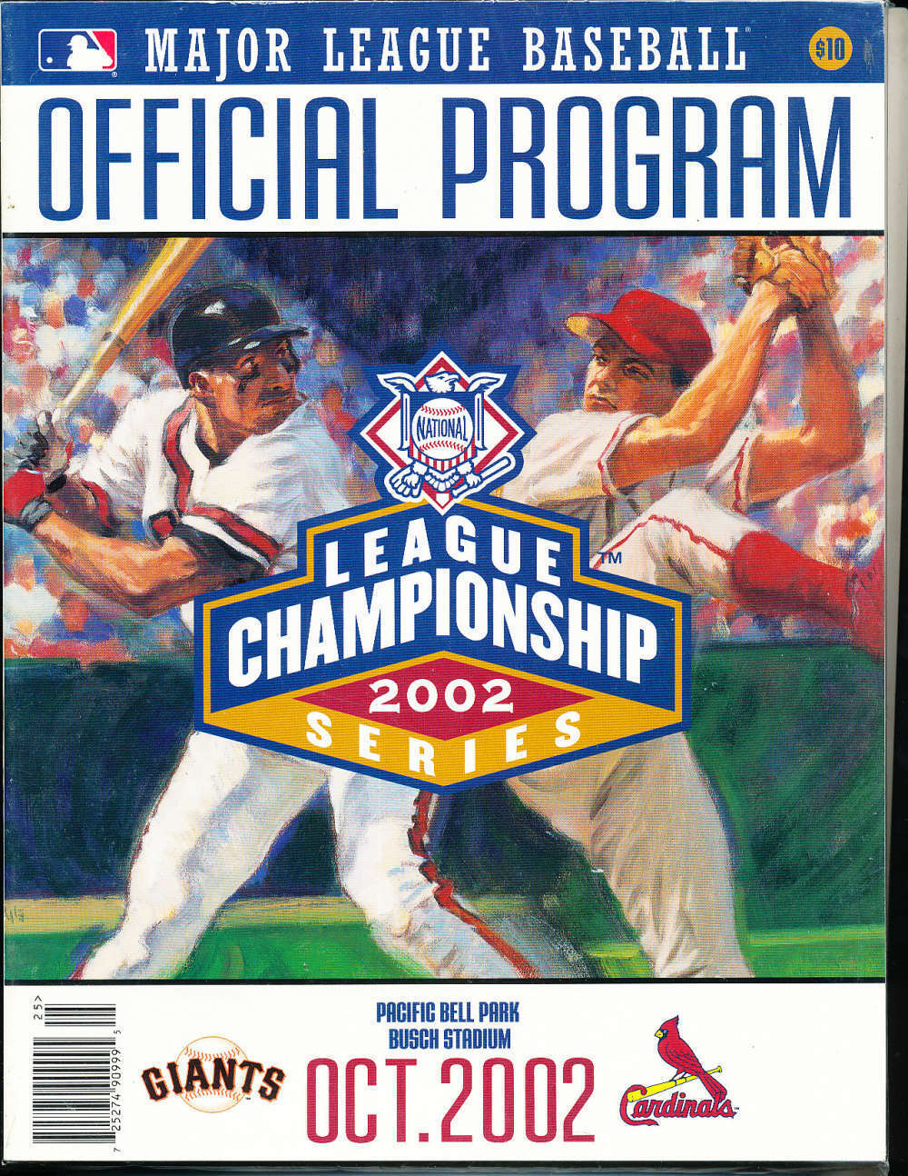 2002 NLCS San Francisco Giants vs St. Louis Cardinals baseball program bxnlcs