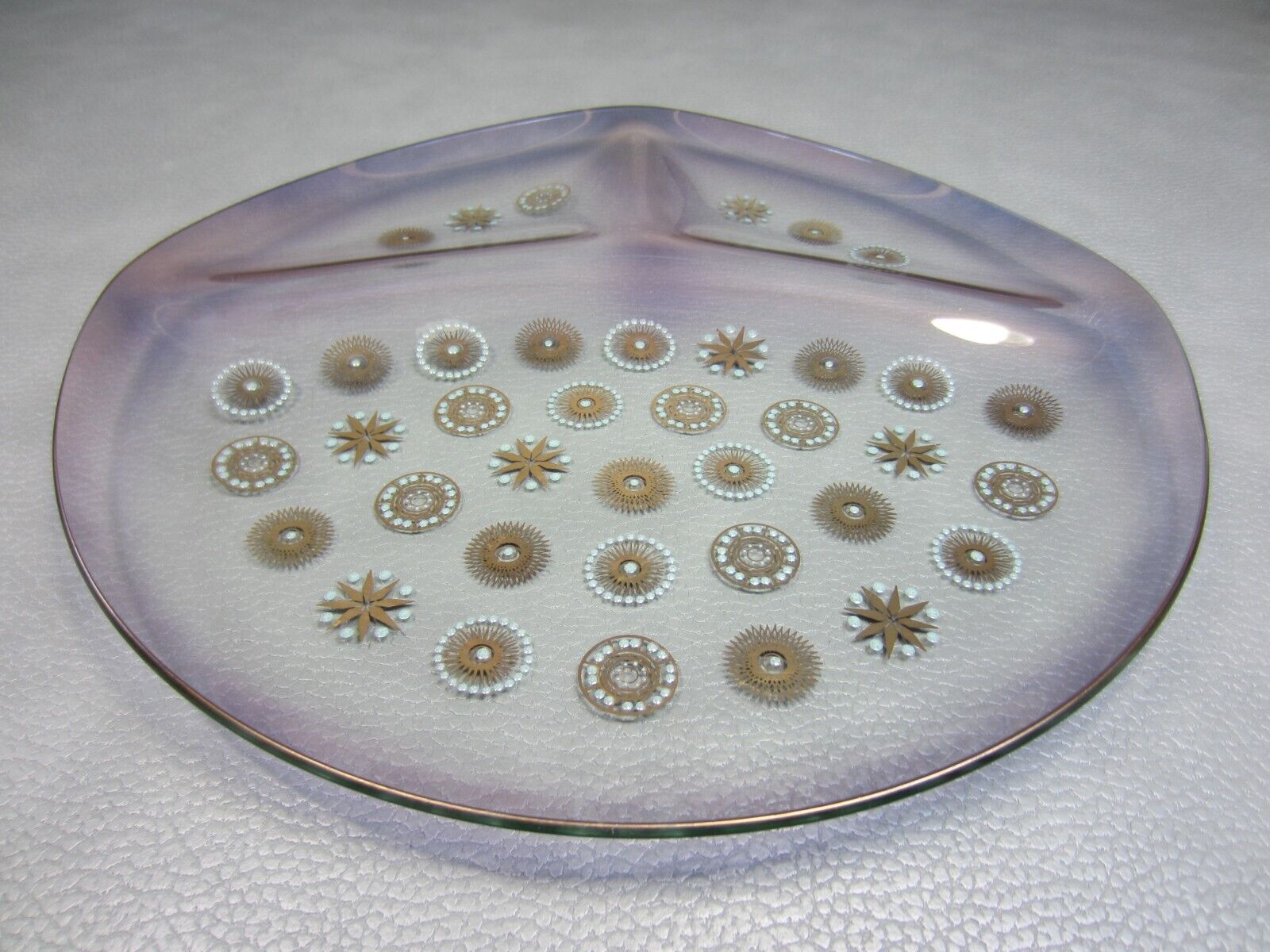 MCM Dorothy Thorpe Atomic Starburst Glama Glass Divided Platter 14\