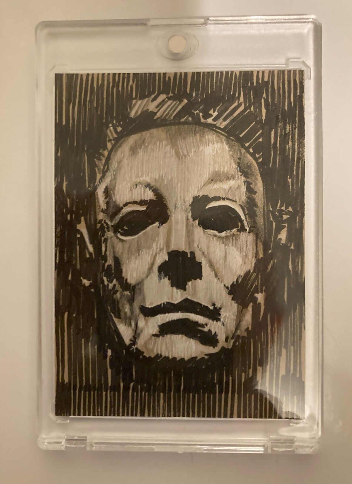 HALLOWEEN MICHAEL MYERS 1/1 SKETCH CARD BY TOPPS ARTIST PLEAK FRIGHT RAGS AUTO