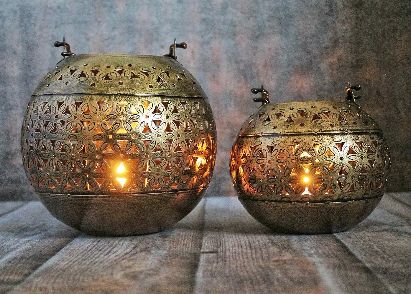 Tealight Candles Holder for Home Decoration, Golden Brown Finish Home Decor